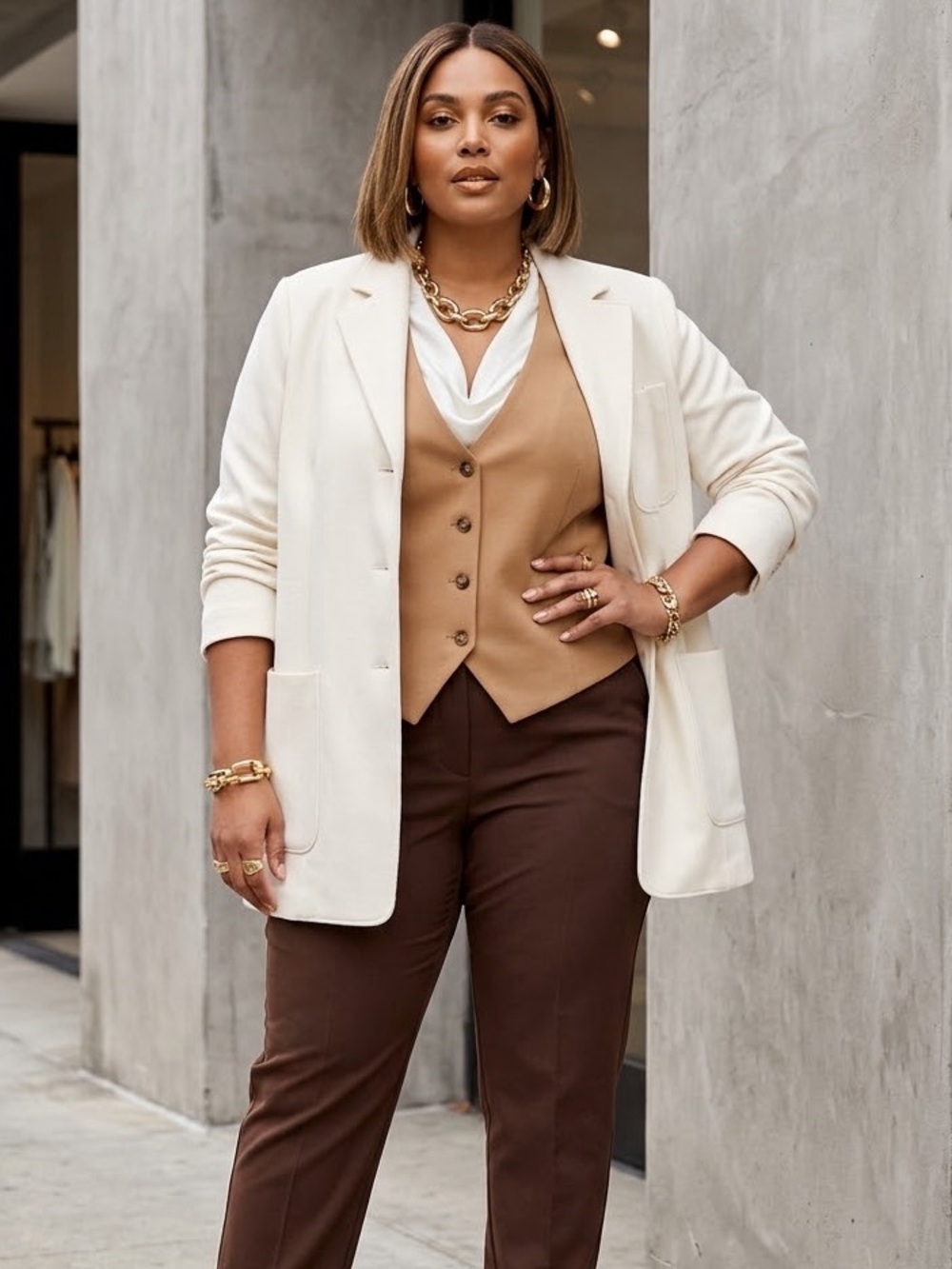 Banana Republic Cream Women's Blazer Jacket